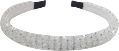 

Vogue Hair Accessories Limited Edition Crystal Beaded Fancy Party Hair Band(White)