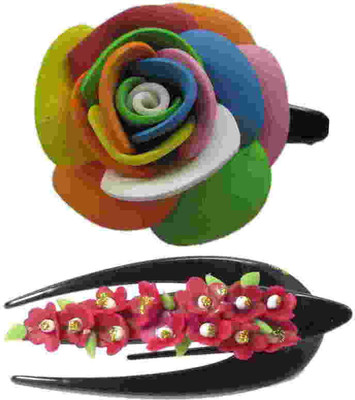 

Advanc Hotline Fancy foam sheet and Ceramic sheet work tic tac pin (Combo of 2) Hair Clip(Multicolor)