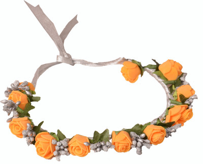 Loops n knots tiara Head Band(Orange, Silver)