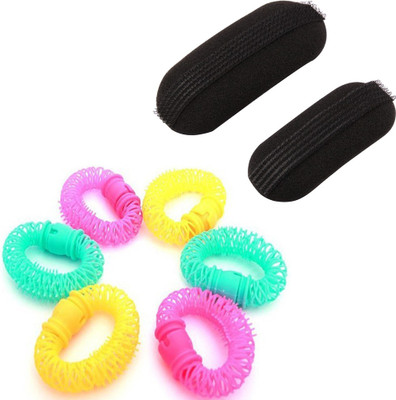 

Style Tweak Style Tweak Combo of Bumpits Clip and Donut Hair Curlers Rollers Hair Accessory Set(Black, Multicolor)