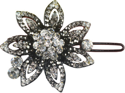 

Glitters Online Blackish Silver Colour American Diamond Hair Clip(Silver)