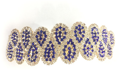 AccessHer Designer studded back clip hair accessories for Women Hair Clip(Blue)