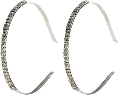 

Aparshi Pack of 2 silver stone Hair Band(Silver)