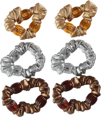 

AccessHer Plain Beaded Leather Rubber Band(Gold, Silver, Bronze)
