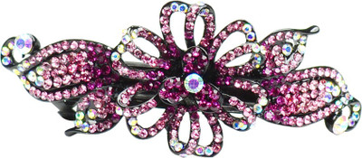 

Glitters Online Pink Colour American Diamond Hair Clip(Pink)
