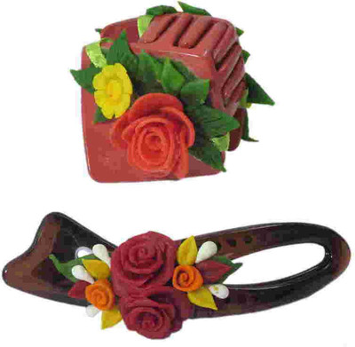 

Advanc Hotline Porcelain clay work fancy hair clutcher (Combo of 2) Hair Clip(Multicolor)