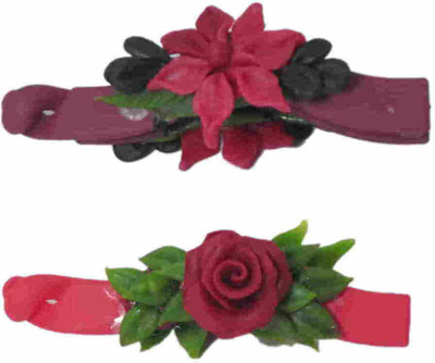 

Advanc Hotline Porcelain clay work fancy banana clip (Combo of 2) Hair Clip(Multicolor)