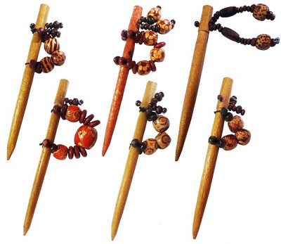 

CraftEra Wooden Bun Stick(Brown)