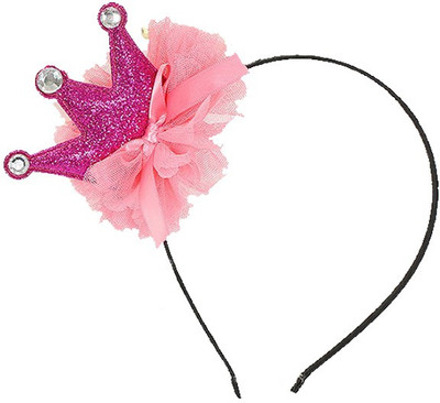 

Young & Forever Cute Princess Glitter Crown Hair Band(Pink, Silver, Black)