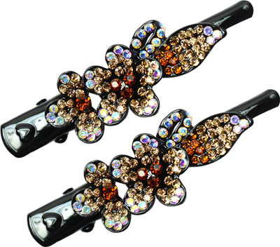 

Glitters Online Golden Colour American Diamond Hair Clip(Gold)