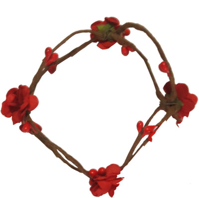 

CraftEra Fashionable Handmade Red Floral Hand Tiara/Crown for Girls Head Band(Red)