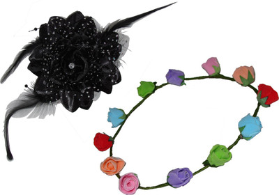 

Rajdeep Floral Head band with Tic-Tac Hair Accessory Set(Multicolor, Black)