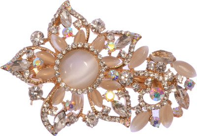 

Mansiyaorange party Wedding casual wear fancy Golden pin accessories Hair Clip(White)