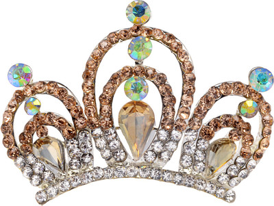 

The Ethnic Wears Crown style comb Hair Clip(White, Copper, Multicolor)