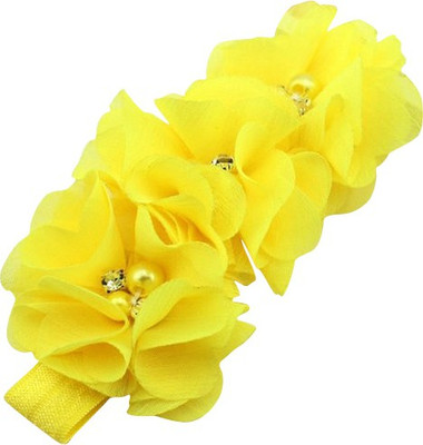 

AkinosKIDS Chiffon Flower Pearl Diamond Embellished Head Band(Yellow)
