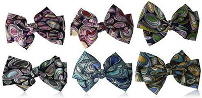 

Linda Fashion Linda Fashion Psychedelic Hair Bow, Assorted, 12 Count Hair Accessory Set(Multicolor)