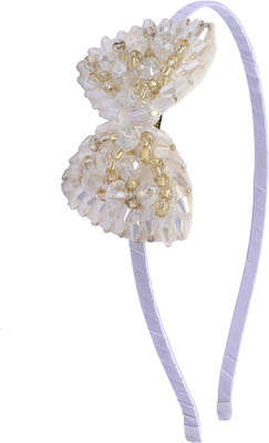 

The Ethnic Wears Metal Alloy, Silk Covered, Beeds, Crystal & CZ Stones, etc. Hair Band(Purple)