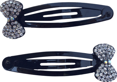 

B-Fashionable Bow Rhinestone Tic Tac Clip(Black)