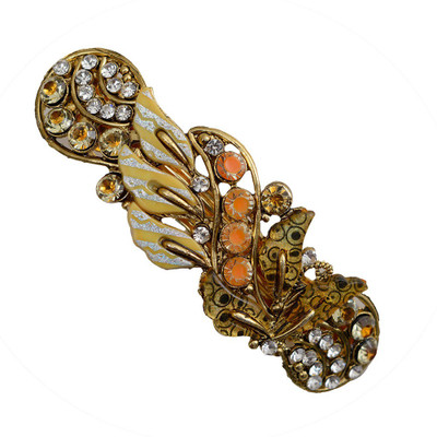 

Taj Pearl Designer Hair Clip(Gold)