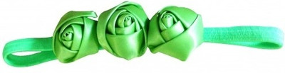 

NeedyBee Satin Three Rose Head Band(Green)
