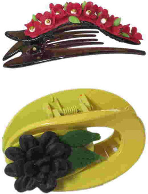 

Advanc Hotline Porcelain clay work fancy hair claw (Combo of 2) Hair Clip(Multicolor)