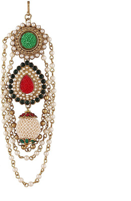 

Creative India Exports Traditional Gold Plated Elegantly Handcrafted Pearl Hanging Hair Pin(Multicolor)