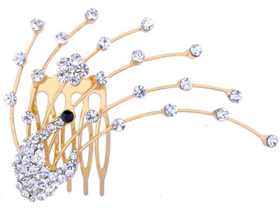 Super Drool Glitter and Glamour Studded Hair Clip(Gold)
