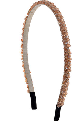 

The Ethnic Wears Metal Alloy, Silk Covered, Beeds, Crystal & CZ Stones, etc. Hair Band(Pink)