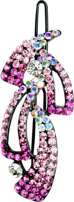 

Glitters Online Pink Colour American Diamond Hair Clip(Pink)