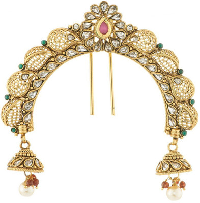 

Satyam Jewellery Nx Brooch Hair Pin(Pink, Green)
