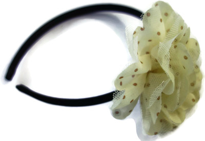 

Flaunt Chic Polka Dots Big Net and Chiffon Flower Hair Band(Beige, Black, Multicolor)