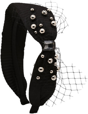 

Sanjog Gracie Faux Pearl Wide Headband Hair Band(Black)