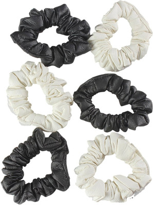 

AccessHer Plain Leather Rubber Band(Black, White)