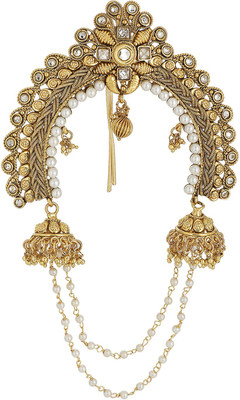 

Prita Elegant Polki Pearl Gold Plated Bun Pin Hair Claw(Gold)