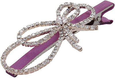 

Fayon Chic Stylish Purple Double Bow Vintage Hair Pin(Purple)