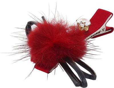 

Fayon Designer Modern Maroon Beanie With Crystal Red Hair Pin(Maroon)