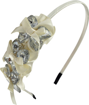 

Sarah Faux Stones Bow Hair Band(White)