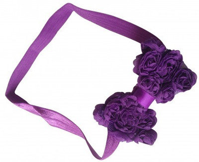 

NeedyBee Newborn Rosette Bow for Girls Head Band(Purple)