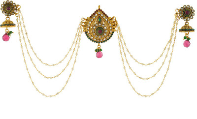 

Vama Fashions Gold Plated Traditional 3 Side Hair Pin(Multicolor)