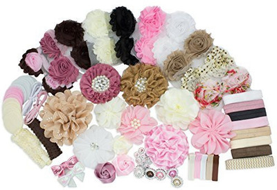 

LIKA SUPPLY LLC Baby Shower Games Party Supplies Headband Kit - Fashion Headband Kit - DIY Headband Maker Kit - Make 32 Headbands and 5 Clips - Baby Shower Headband Station Kit - DIY Hair Bow Kit - Vintage Collection Head Band(Multicolor)