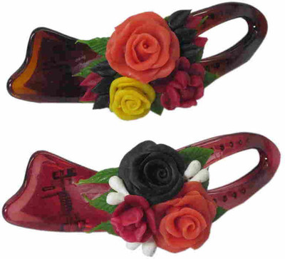 

Advanc Hotline Porcelain clay work fancy banana clip (Combo of 2) Hair Clip(Multicolor)