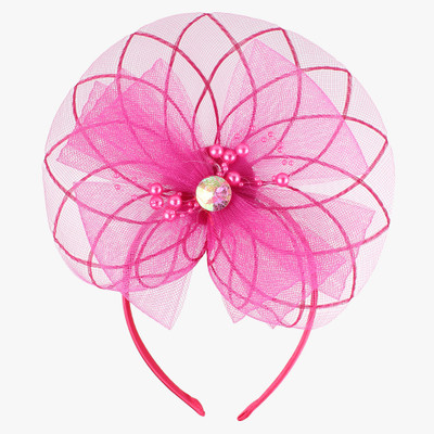 Pink Rose Charm Hair Band(Pink)