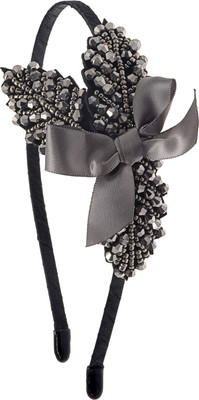 

The Ethnic Wears Metal Alloy, Silk Covered, Beeds, Crystal & CZ Stones, etc. Hair Band(Black)