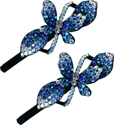 

Glitters Online Blue Colour American Diamond Hair Clip(Blue)