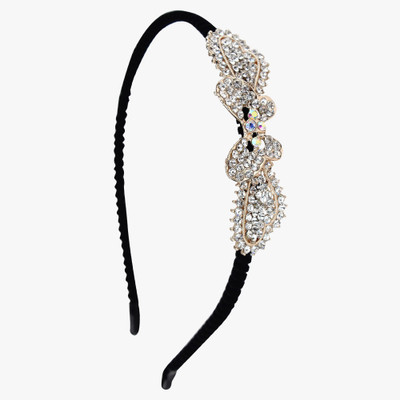 

Pink Rose Charm Hair Band(Gold)