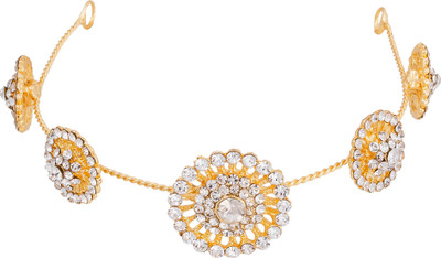 

Pankh Pankh Diamond Studded Polki Design Tiara Head Band(Gold)