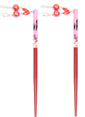 

Takspin Stylish Stick Bun(Red)