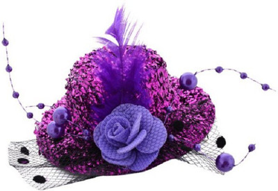

Angel Closet Hat with Pearls Hair Clip(Purple)