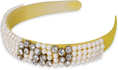 

Hair Drama Company Velvet with Pearls Hairband Head Band(White)
