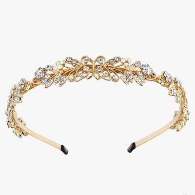 

Pink Rose Charm Hair Band(Gold)